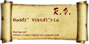 Radó Viktória névjegykártya